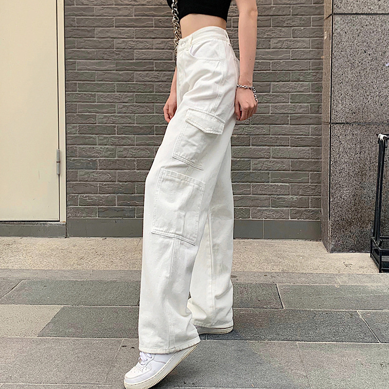 white cotton casual pants