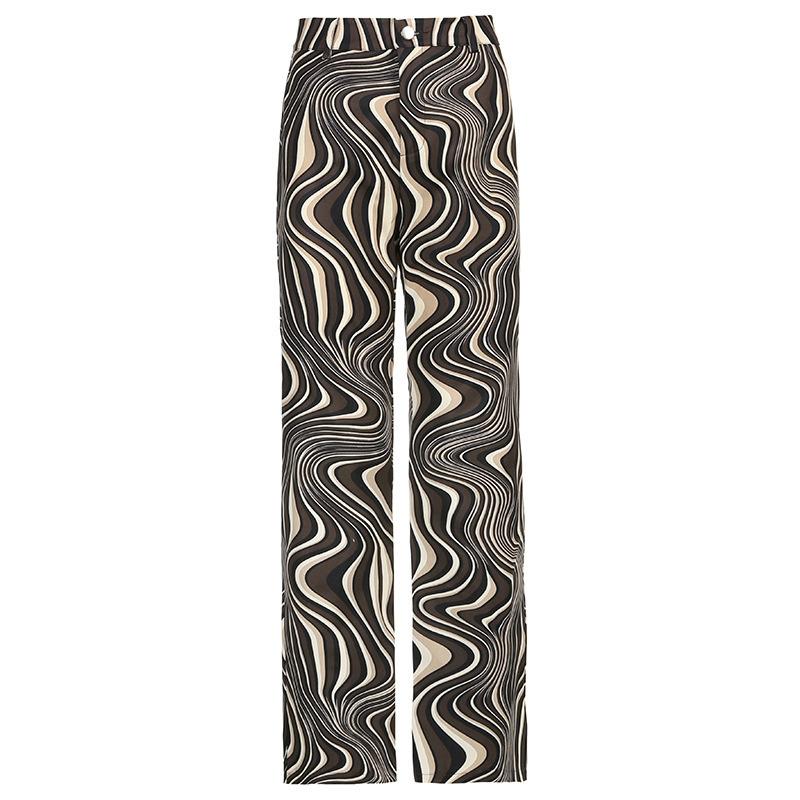brown casual stripe fashion pants