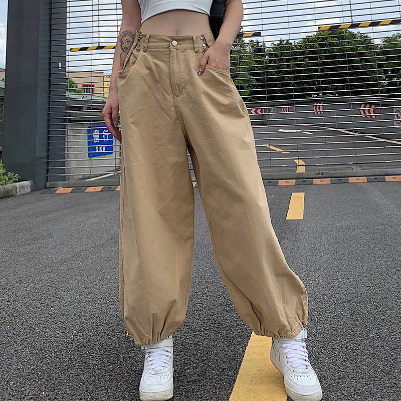 cotton brown baggy pants