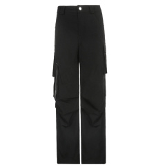 all black casual ladies woven pants
