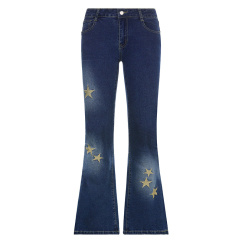 weave jeans with five pointed star gradient