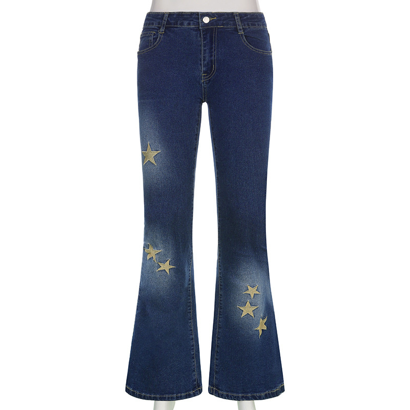 water processing flare bottom jeans