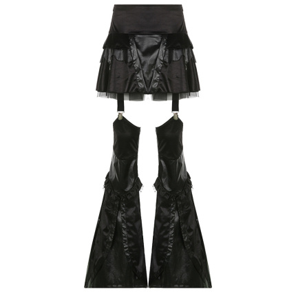 black casual leather satin pant