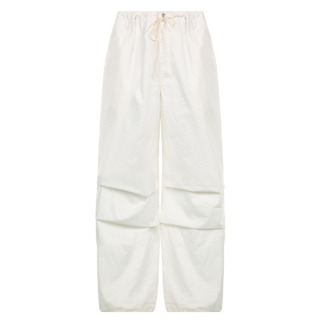 casual white woven long pants