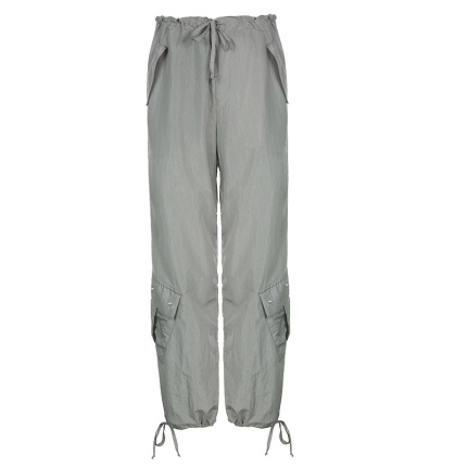gray lace up casual slacks