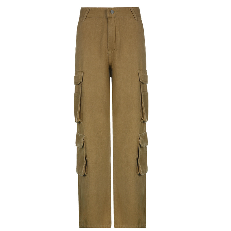 womens khaki casual cargo pants