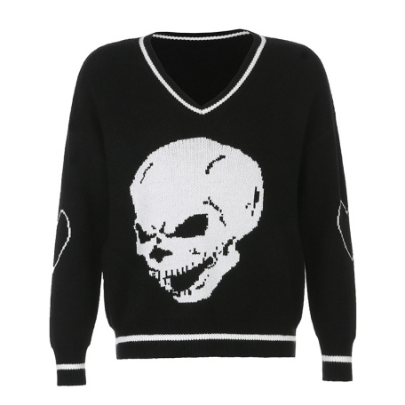 popular vintage skull print sweaters