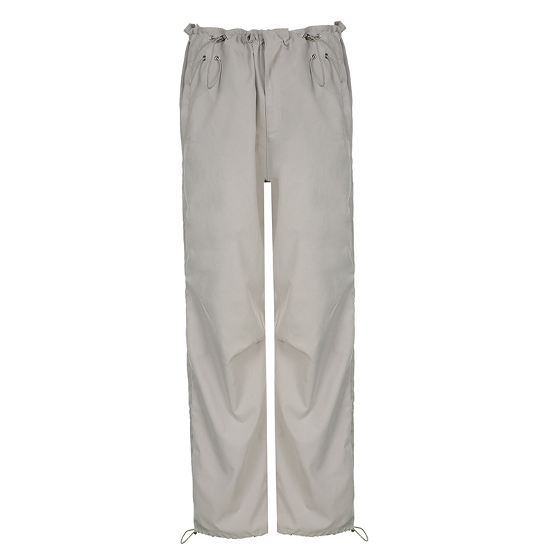 gray casual low waist pants