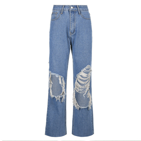 street hipster tattered style jeans