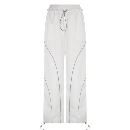 white casual woven harem pant