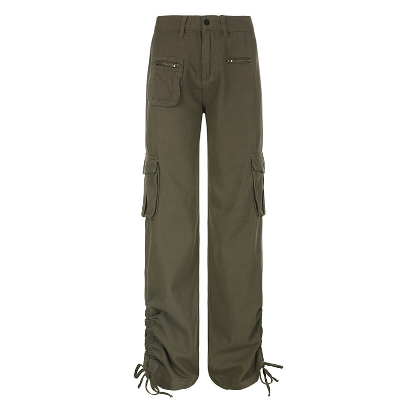 army green casual cotton pants