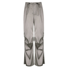 grey drawstring casual pants women