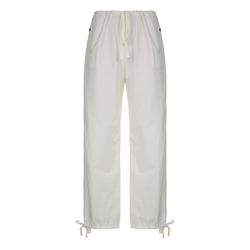 soft white street casual pants