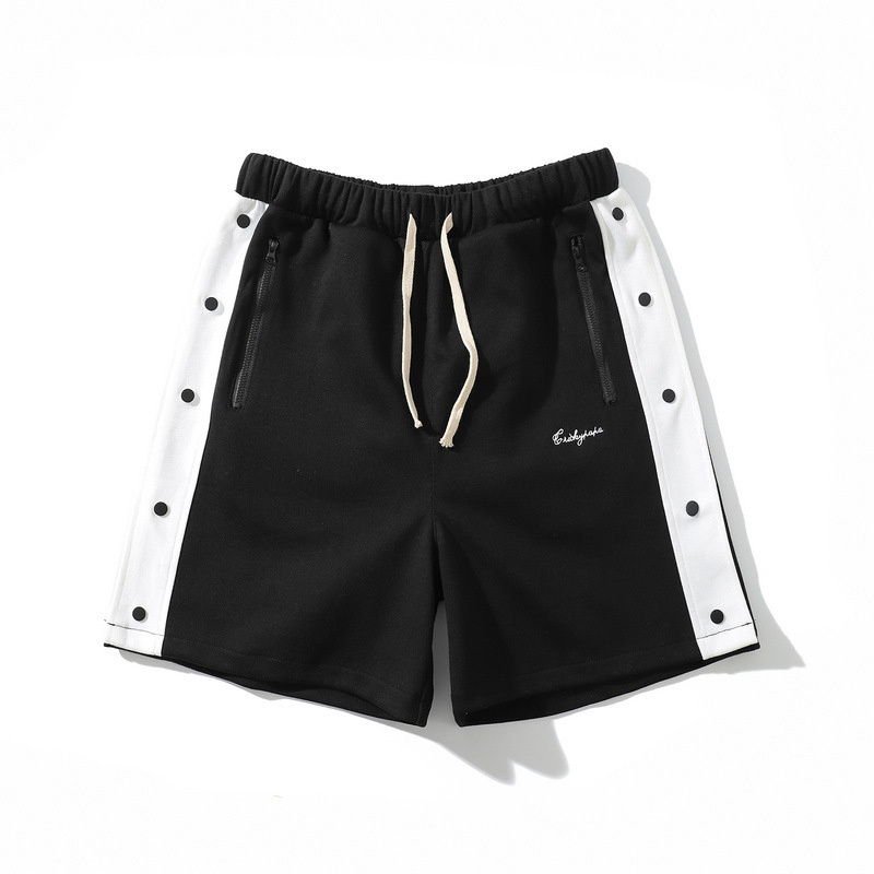 men tethered closure placket shorts