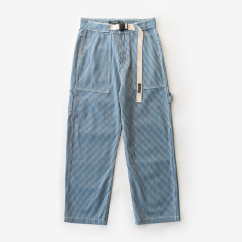 trendy blue straight cargo pants