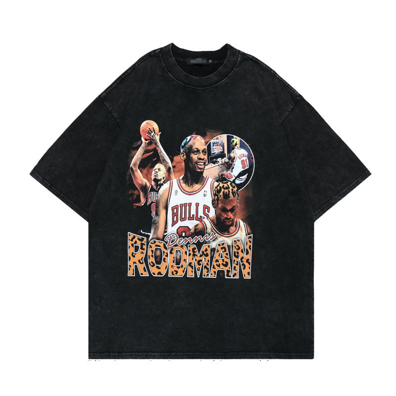 portrait pattern print t shirt