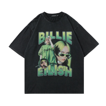 green letter pattern t shirts
