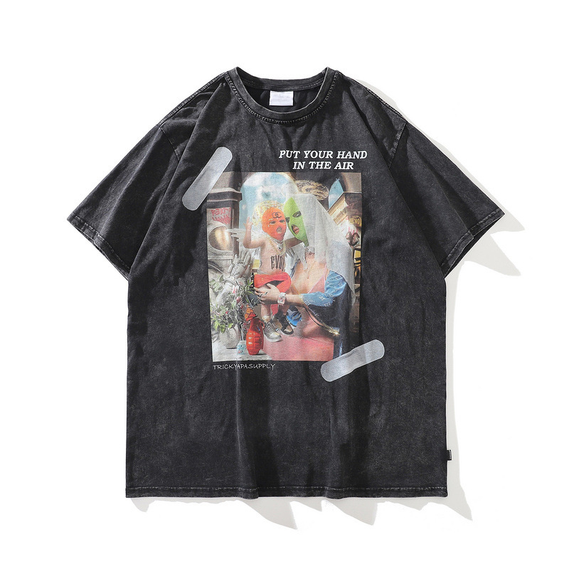 men versatile collarless t shirts