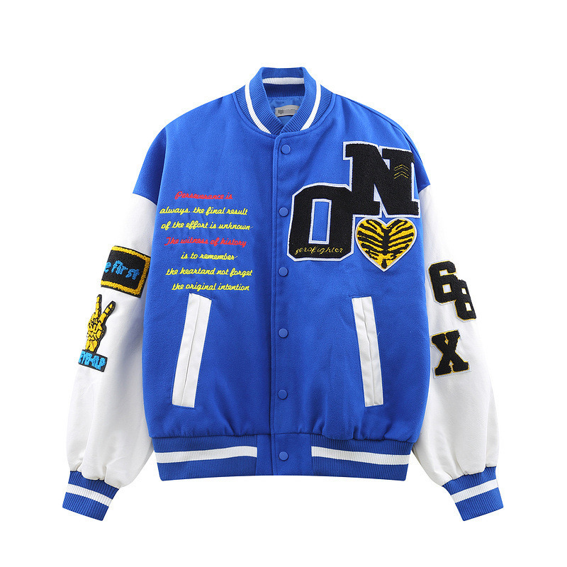 winter blue bomber lapel jackets