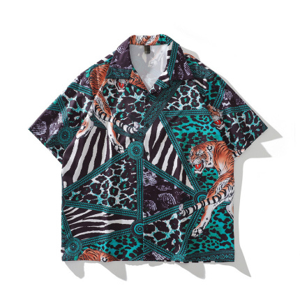 green printing casual shirts simple