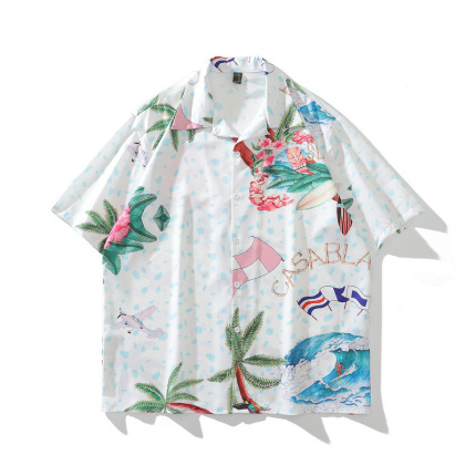 white short sleeves casual shirts men
