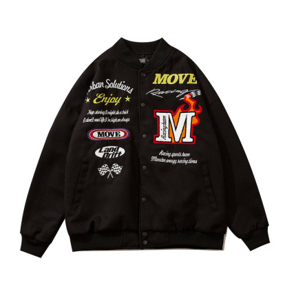 black stand collar bomber jackets