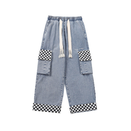 elastic waist jeans light blue