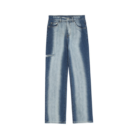 light blue jeans straight trousers