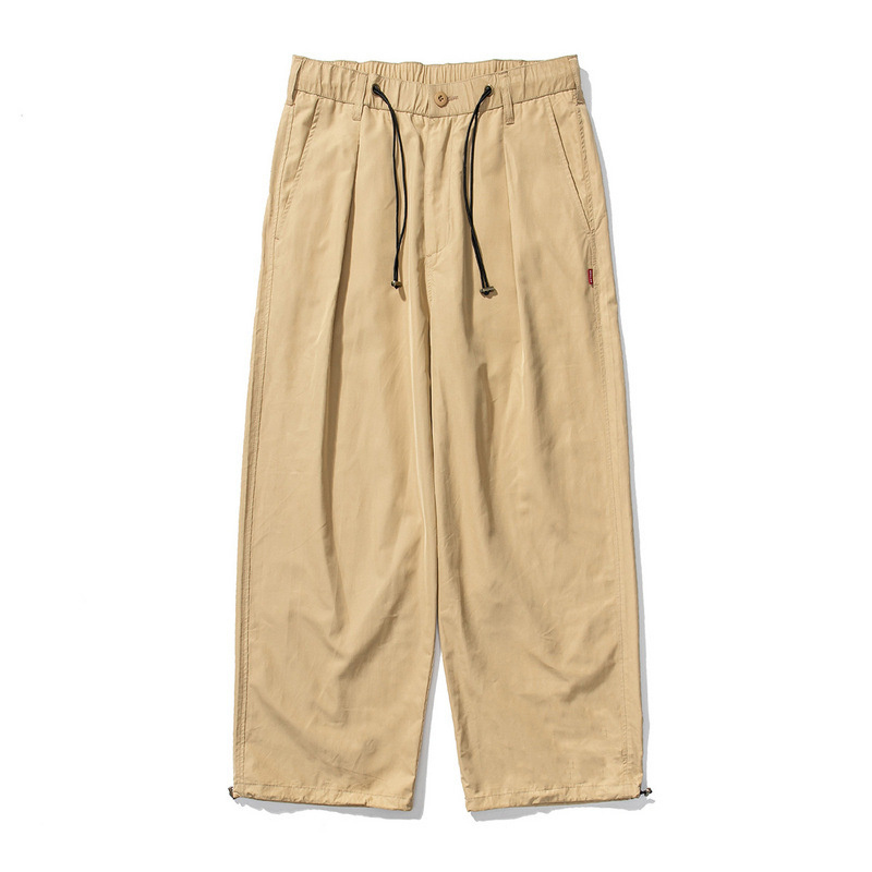 plain khaki mid waist casual pants