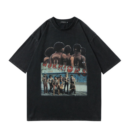poster pattern black t shirt