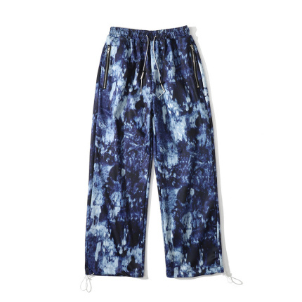 drawstring casual straight leg pants