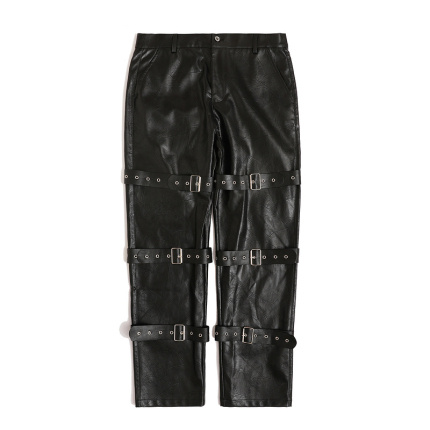 long leather casual street pant