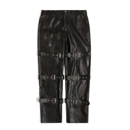 long leather casual street pant