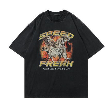 green printing teenagers t shirt