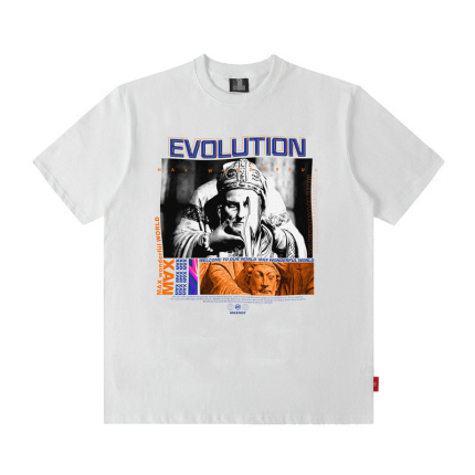 portrait pattern t shirt white