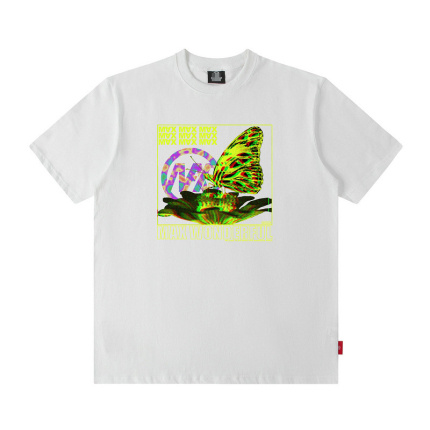 butterfly pattern white t shirt