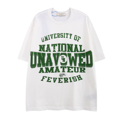 letter pattern white loose t shirt