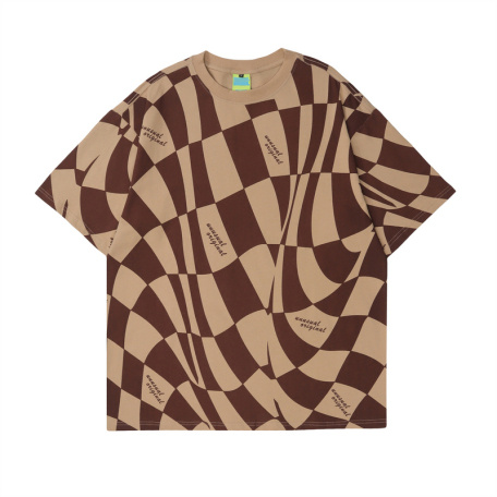 fashion plaid brown t shirts