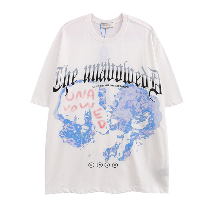 letters pattern loose t shirt