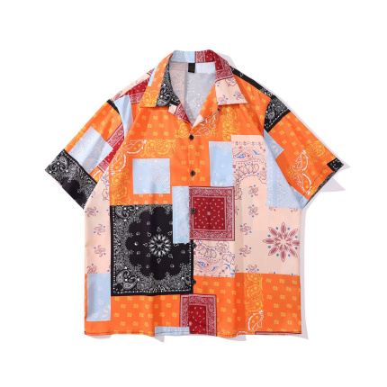 orange short sleeve casual shirts