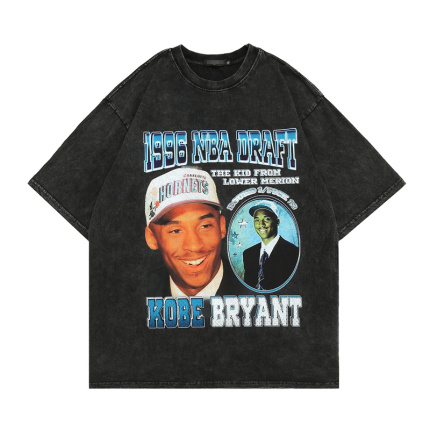 portrait pattern black t shirts for teen