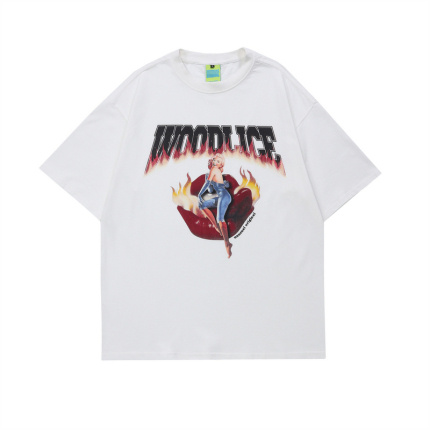 cartoon pattern white short sleeve