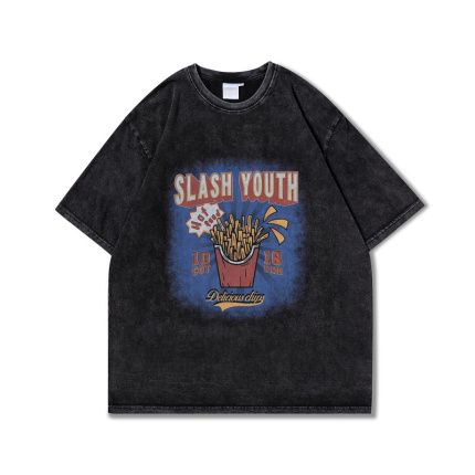 cartoon pattern standard black t shirt