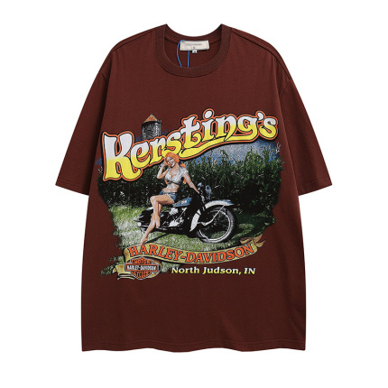 cartoon pattern coffee color t shirts