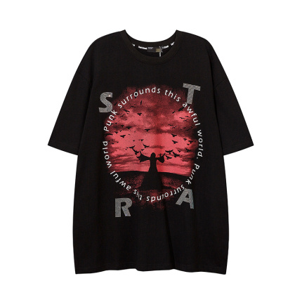 silhouette pattern cotton t shirts