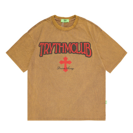 simple letters pattern khaki t shirts