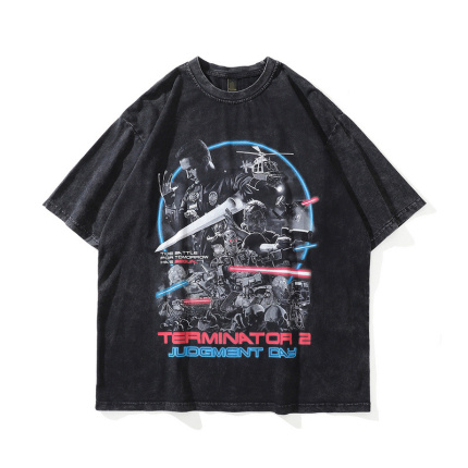 portrait pattern short sleeve sweatshirt