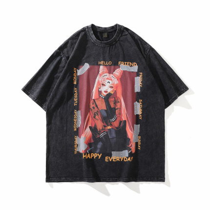 cartoon pattern basic t shirt