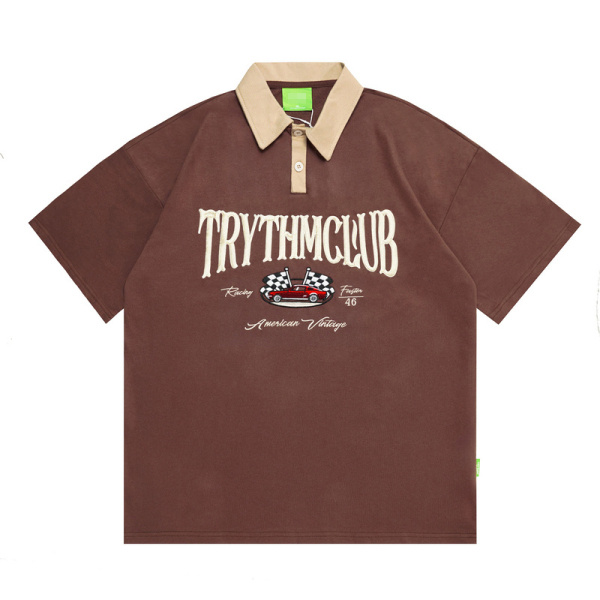 men brown t shirts with collar