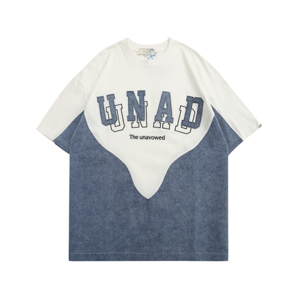 white blue t shirts letters pattern